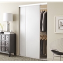 Bi Pass Steel Frame Vinyl Closet Doors White