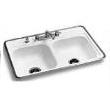 Porcelain Steel Kitchen Sink White