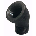 Black 45 Degree Street Elbow Banded