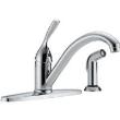 Close up view of Delta Kitchen Single Lever Handle Faucet with Spray 400-DST 