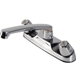 2 Metal Handle Deck Mount Kitchen Faucet-8" Cast Spout