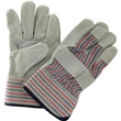 Safety Products - Leather Palm Work Gloves with Safety Cuffs