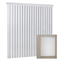 Close up view of White 3 1/2" Window Vertical Blind