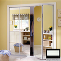Bi-Fold Mirror Closet Doors White Steel Framed