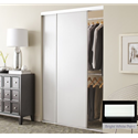 Bi-Pass Vinyl Sliding Closet Doors Steel Frame White