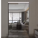Brushed Nickel Aluminum Frameless Bi Pass Mirror Closet Doors
