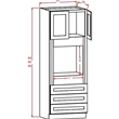 Tall Cabinets - Universal Oven Cabinet 2 Door 3 Drawer