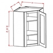 Wall Cabinet - Wall Diagonal Glass Door Corner Cabinet 1 Door 2 Shelves