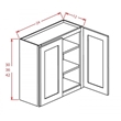 Wall Cabinet - Wall Glass Door Cabinet 2 Doors 3 Shelves