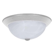 13"  2 Light Alabaster Dome Button Flush Fixture