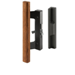 Sliding Glass Door Wood Handle Set, Black/Aluminum
