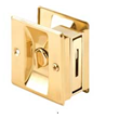 Sliding Pocket Door Passage Pull With Privacy Lock - Polished Brass