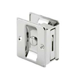 Sliding Pocket Door Passage Pull With Privacy Lock - Chrome Plated