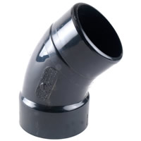 ABS Street Elbow 45 Degree Hub x Spigot