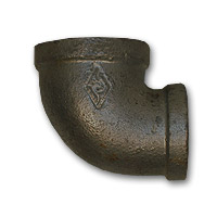 Black 90 Degree Reducing Elbow Banded