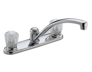 Delta Two Crystal Handle Kitchen Faucet