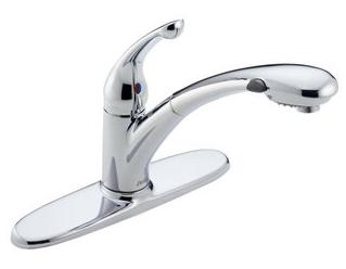 Delta Single Lever Handle Kitchen Faucet with Pullout Gourmet Sprayer - 470 DST
