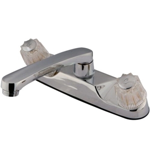 2 Acrylic Handle Deck Mount Kitchen Faucet