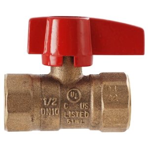 Lever Handle Gas Ball Valve 1/2 Lead Free
