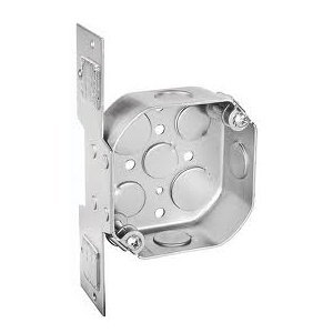Metal Wiring Boxes & Covers - 4" Octagon Ceiling Box with Flat Bracket