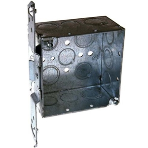 Metal Wiring Boxes & Covers - 4" Square Outlet Box with Flat Bracket
