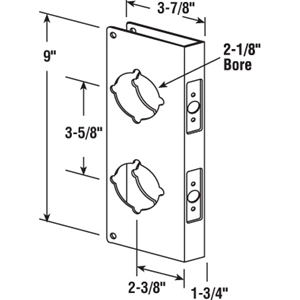 Door Protection - 9" Polished Brass Combo Door Reinforcer
