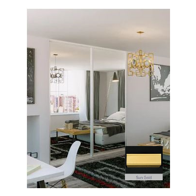 Bi-Pass Mirror Closet Doors Sun Gold Steel Frame