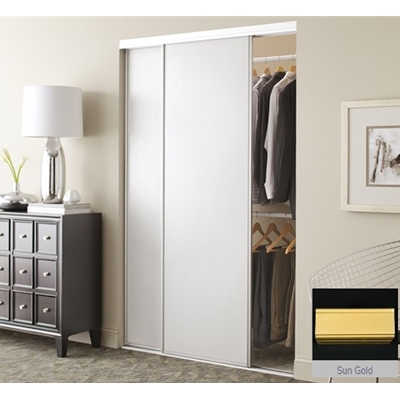 Bi-Pass Vinyl Sliding Closet Doors Steel Frame Sun Gold