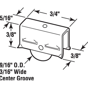 3/4" Long x 5/16" Wide High Steel Roller Unit