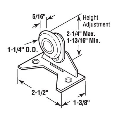 Non-Adjustable Roller for E-Z Glide Doors