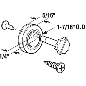 Wide Bottom Roller Wheel 5/8"