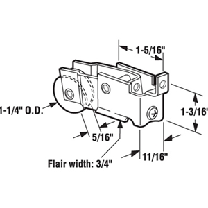 Sliding Door Hardware - Bottom Roller for Christian Porter Sliding Glass Door