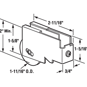 Sliding Door Hardware - Bottom Roller for Old Style Arcadia Sliding Glass Door