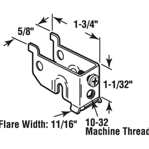 Sliding Door Hardware - Bottom Roller Housing for Old Style Ador/Hi-Lite Sliding Glass Door