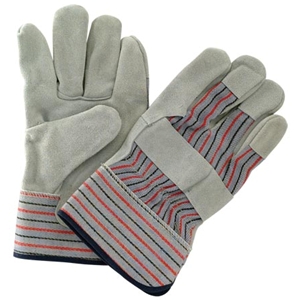 Safety Products - Leather Palm Work Gloves with Safety Cuffs