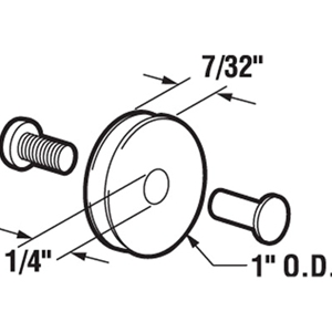 1 1/16" Diameter Nylon Wheel