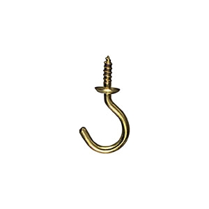 Nails & Fasteners - Polished Brass Cup Hooks