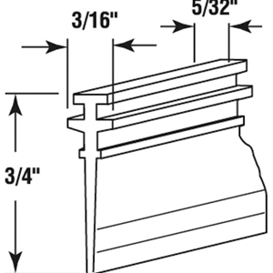Tub & Shower Door Seal - Grooved Top