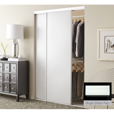 Bi-Pass Vinyl Sliding Closet Doors Steel Frame White