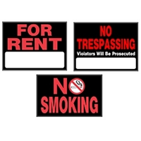 Plastic Signs 15" x 19"