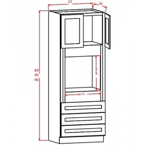 Universal Oven Cabinet 2 Door 3 Drawer
