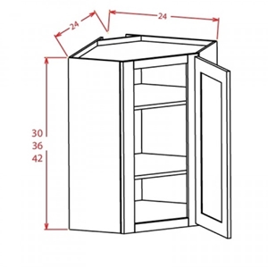 Wall Cabinet - Wall Diagonal Glass Door Corner Cabinet 1 Door 3 Shelves