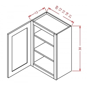 Wall Cabinets - Wall Cabinet - 1 Door 2 Shelves