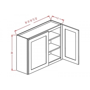 Wall Cabinets - Wall Cabinet -2 Door 2 Shelves