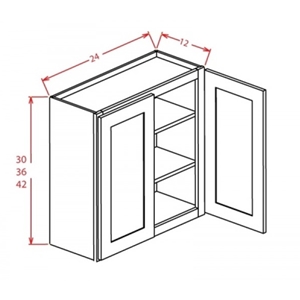 Wall Cabinet - Wall Glass Door Cabinet 2 Doors 3 Shelves