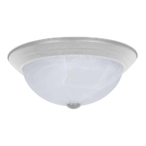 13"  2 Light Alabaster Dome Button Flush Fixture