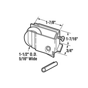 Sliding Glass Patio Door Roller Assembly - 1-1/2" Nylon