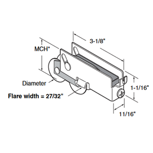 Patio Door Tandem Roller Assembly