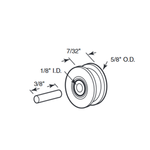 Sliding Window Ball Bearing Roller Nylon Center Grooved - For Trimview
