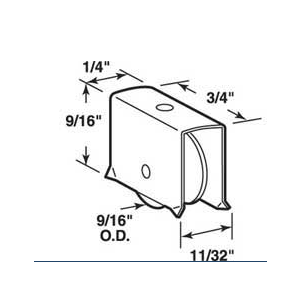 Storm Window Roller Assembly - 9/16" Concave Nylon Roller - 2 Pack